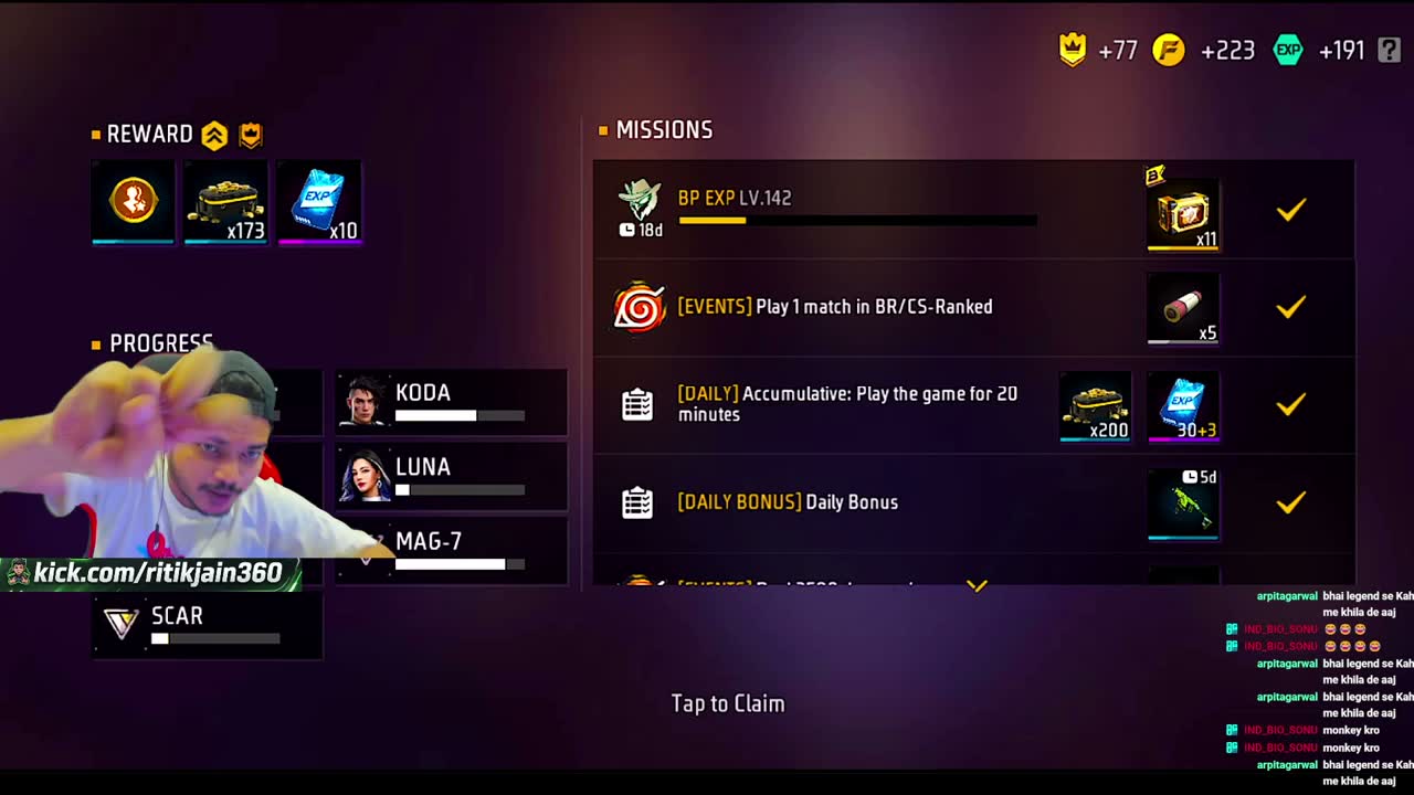 Live🔴FREE FIRE BOMB SQUAD IS… - RITIKJAIN360 VOD on KICK