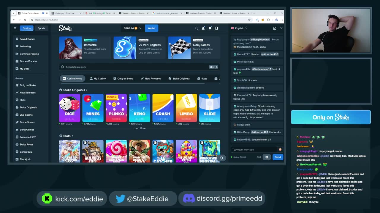 Stake Weekly Stream Episode 388 - Eddie VOD on KICK